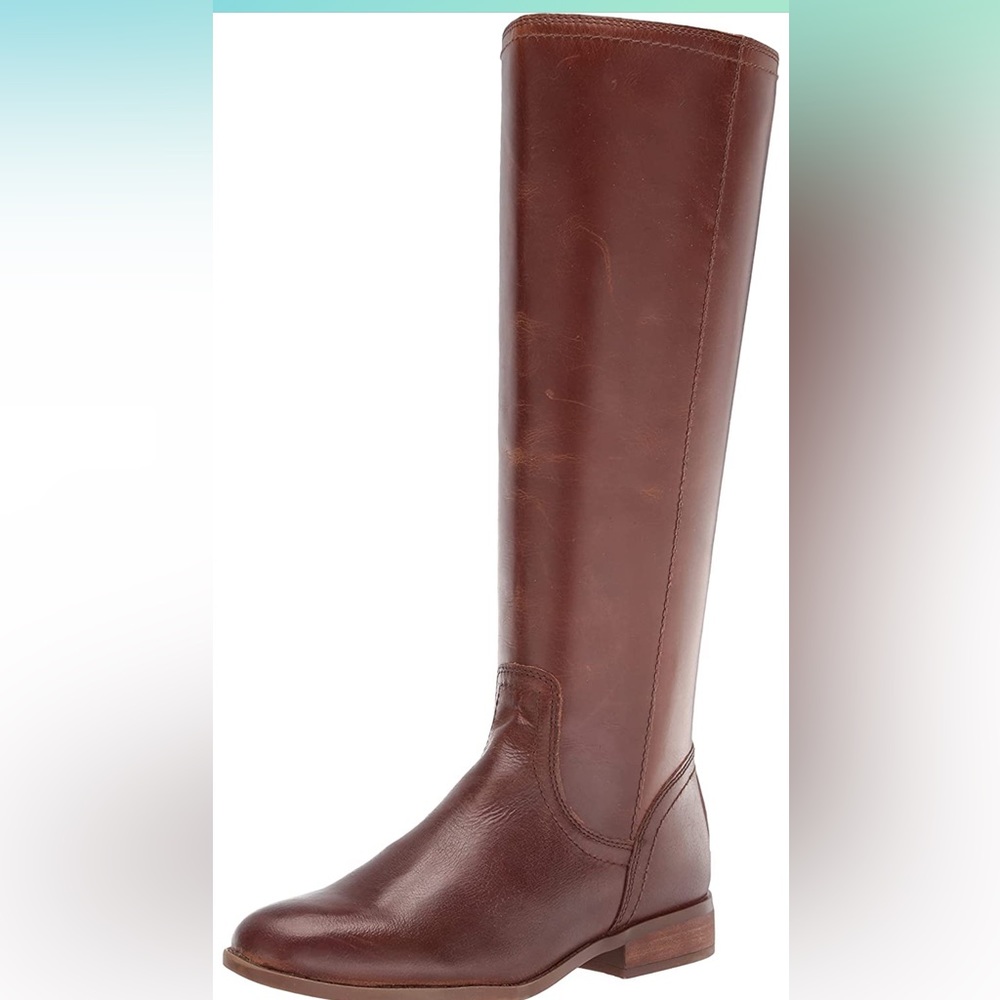 NWT Frye and Co. Women's Jolie Back Zip Knee High Leather Boot Brown
